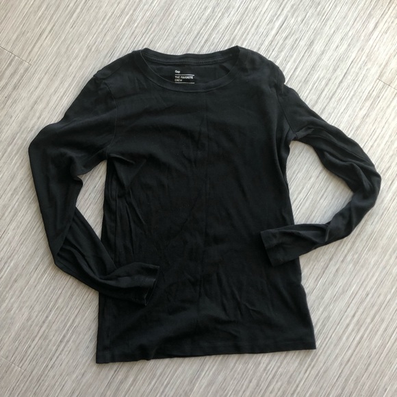 GAP BLACK LONG-SLEEVE TEE - Picture 1 of 2